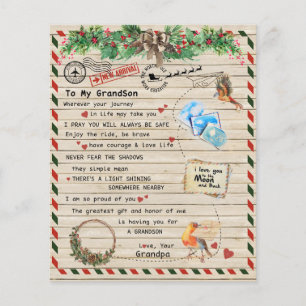 To My Grandson Gift,Grandson And Grandpa,Bird Love Flyer