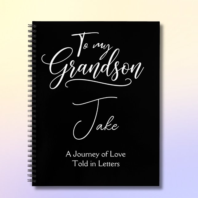 To My Grandson Personalised Black  Notebook (Creator Uploaded)