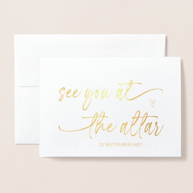 To My Groom From Bride Wedding Day Love Marry You  Foil Card (Front With Envelope)