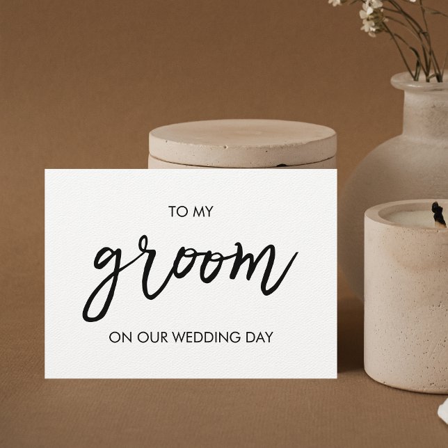 To my Groom Simple Modern Minimal Wedding Vows Invitation (Creator Uploaded)