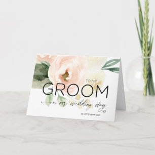 To My Groom Wedding Gift Bride Pink Floral Husband Card