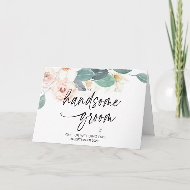 To My Handsome Groom on Our Wedding Day From Wife  Card (Front)