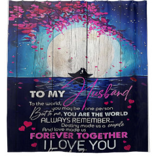 To My Husband Birthday Gift   Letter To Husband Shower Curtain