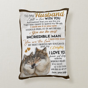 To My Husband, Couple Wolf Gift, Wedding Gift Decorative Cushion