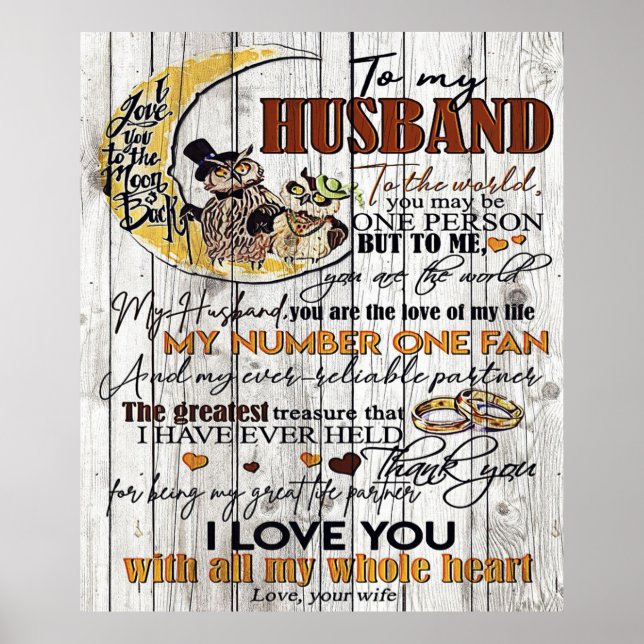 To my Husband | Cute Family Present Poster (Front)