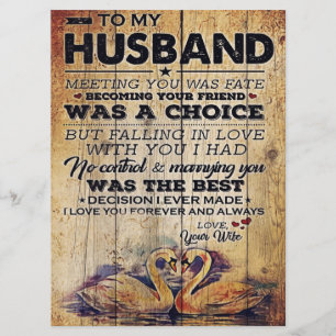 To my Husband Decor Anniversary Present Menu