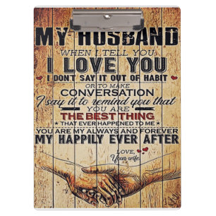 To My Husband Decor, Love Quotes Letter Clipboard