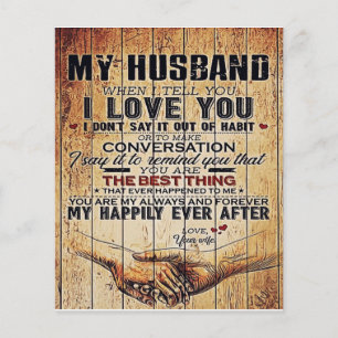 To My Husband Decor, Love Quotes Letter Flyer