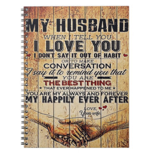To My Husband Decor, Love Quotes Letter Notebook