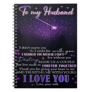 To My Husband Decor, Love Quotes Letter Notebook
