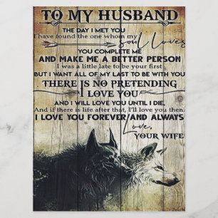 To My Husband Decor To My Husband Letter Menu