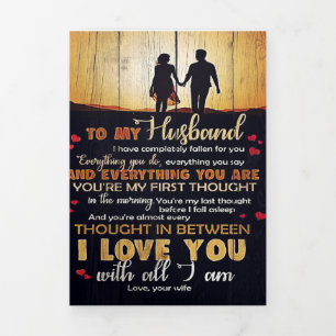 To My Husband Decor   To My Husband Letter Tri-Fold Announcement