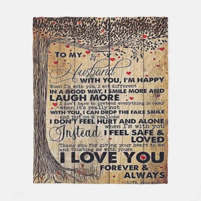 To My Husband Design Gift | Love Letter To Him | Fleece Blanket (Front)