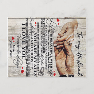 To My Husband Design Gift   Love Letter To Him   Postcard