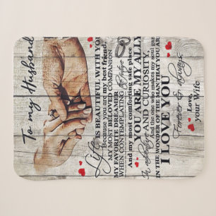To My Husband Design Gift Love Letter To Him Sherpa Blanket