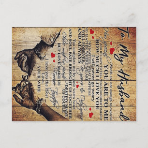 To My Husband Design   Letter To Him   Lovely Gift Announcement Postcard