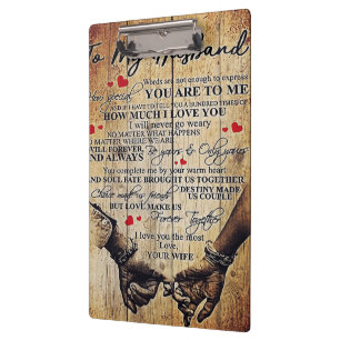 To My Husband Design Letter To Him Lovely Gift Clipboard