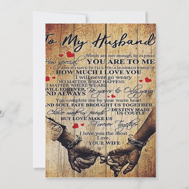 To My Husband Design | Letter To Him | Lovely Gift Holiday Card (Front)