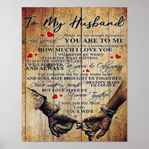To My Husband Design Letter To Him Lovely Gift Poster