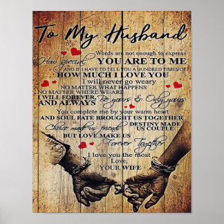 To My Husband Design | Letter To Him | Lovely Gift Poster