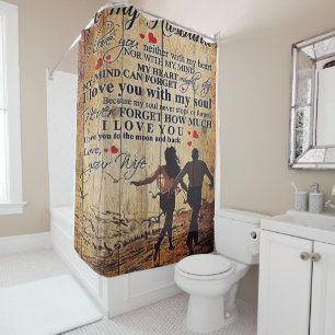 To My Husband Design   Letter To Him   Lovely Gift Shower Curtain
