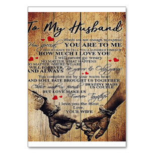 To My Husband Design Letter To Him Lovely Gift Table Number