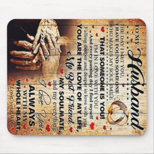 To My Husband Design Love Letter Gift To Him Mouse Pad