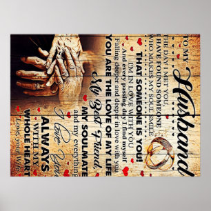 To My Husband Design Love Letter Gift To Him Poster