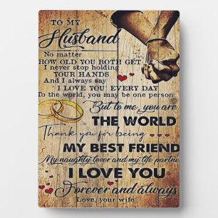 To My Husband Design   Love Letter To Him   Plaque
