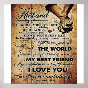 To My Husband Design   Love Letter To Him   Poster