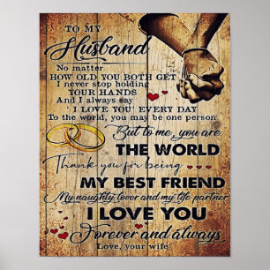 To My Husband Design Love Letter To Him Poster