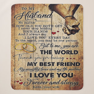 To My Husband Design Love Letter To Him Sherpa Blanket
