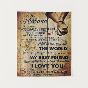 To My Husband Design Love Letter To Him Tapestry