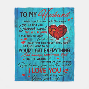 To My Husband Design Love Quotes To Husband Fleece Blanket
