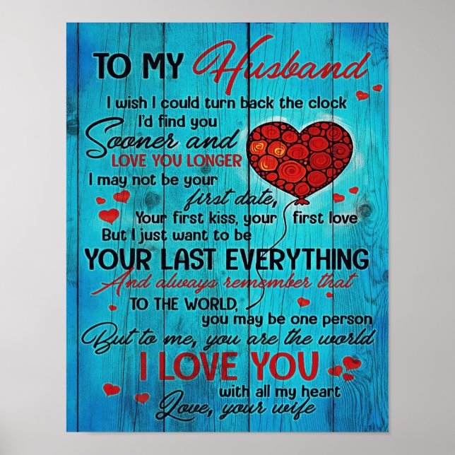 To My Husband Design | Love Quotes To Husband Poster (Front)