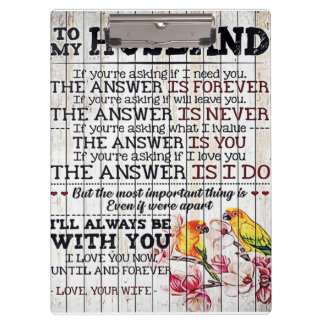 To My Husband Design, New Home Gift Clipboard