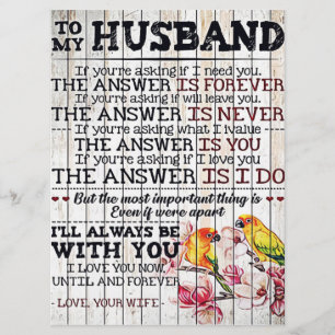 To My Husband Design, New Home Gift Menu