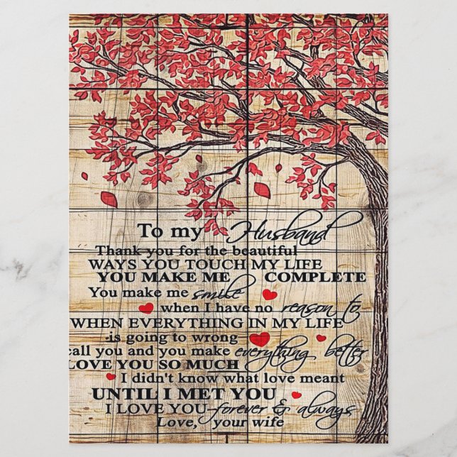 To My Husband | Funny Quotes To Husband Gift Menu (Front)