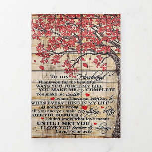 To My Husband Funny Quotes To Husband Gift Tri-Fold Announcement