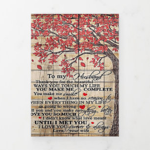 To My Husband Funny Quotes To Husband Gift Tri-Fold Announcement