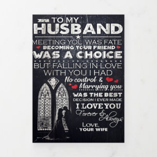 To My Husband Gift Cute Gift For Your Man Tri-Fold Announcement