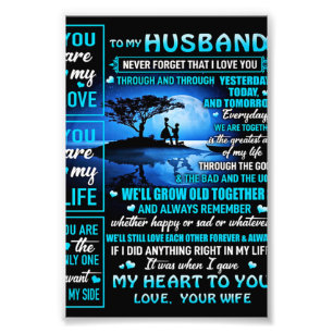 To My Husband Gift, Cute Husband Birthday Gift Photo Print