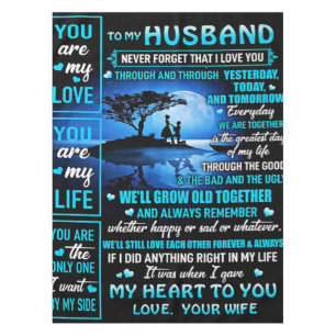To My Husband Gift, Cute Husband Birthday Gift Tablecloth