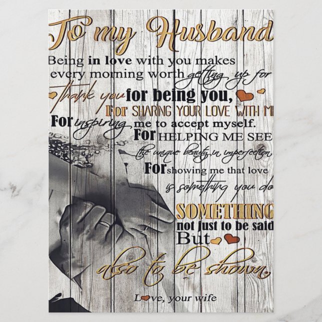 To My Husband Gift | Husband Letter | Home Decor | Menu (Front)