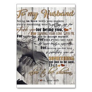To My Husband Gift Husband Letter Home Decor Table Number