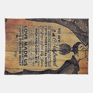 To My Husband Gift Husband Letter Home Decor Tea Towel