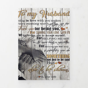To My Husband Gift   Husband Letter   Home Decor   Tri-Fold Announcement