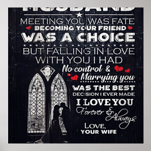 To My Husband Gift, Indoor Decor (Front)