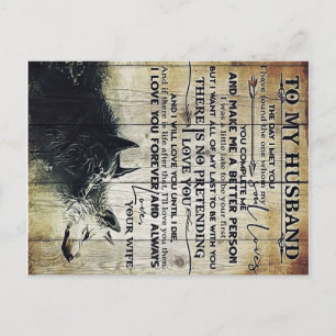 To My Husband Gift Letter For Him Home Decor Announcement Postcard