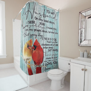 To My Husband Gift Letter For Him Home Decor Shower Curtain